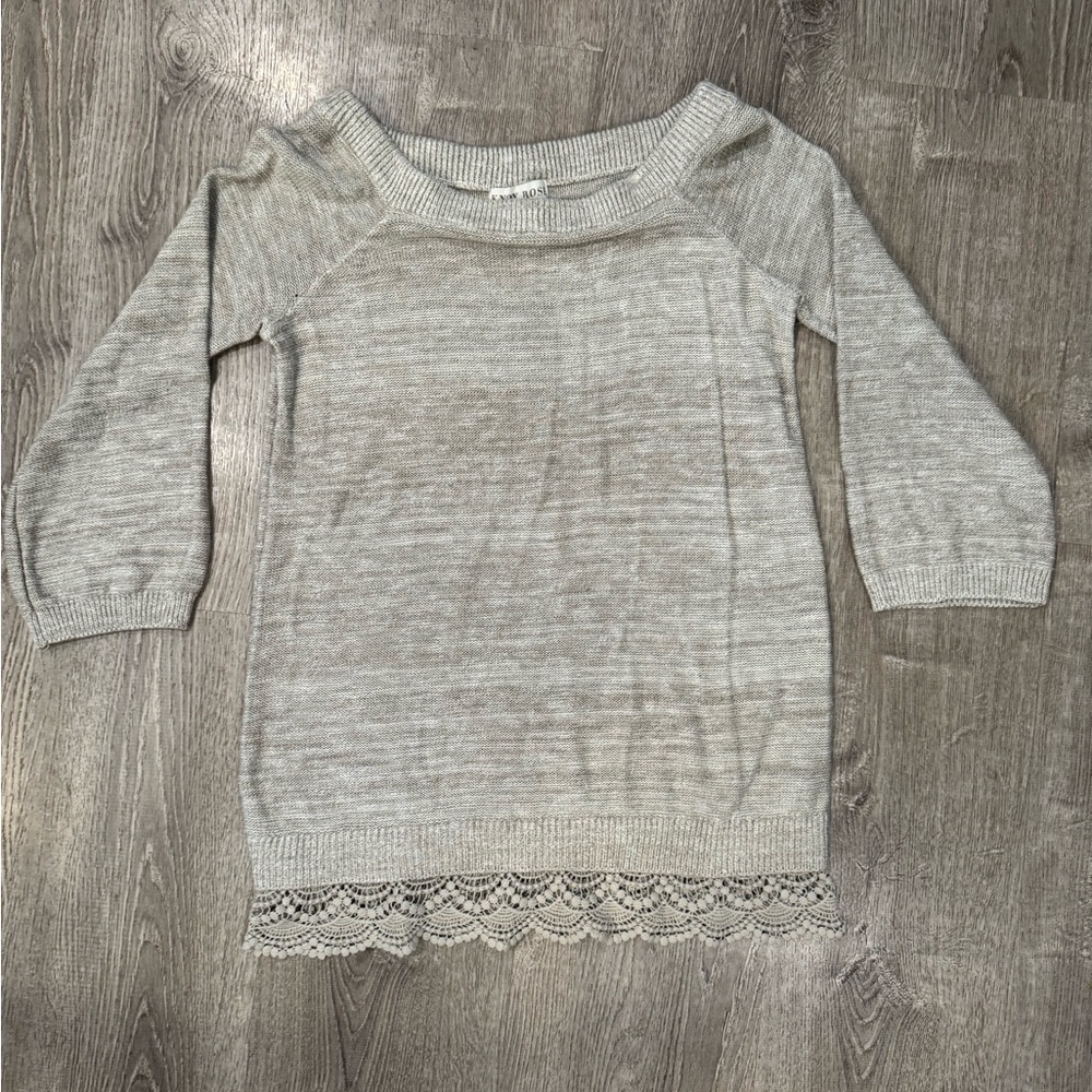 Knox Rose Light Gray Knit Sweater